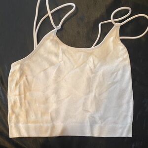 No Boundaries Cream Ribbed Crop Top